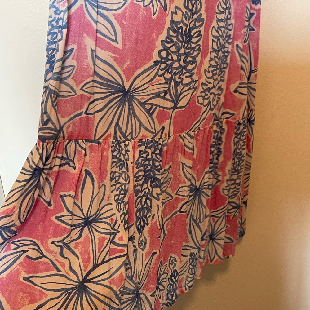 Anthropologie Pink and Blue Floral Mini Dress - Picture 4 of 8